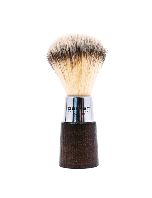 Blaireau vegan Manche noyer et chrome
